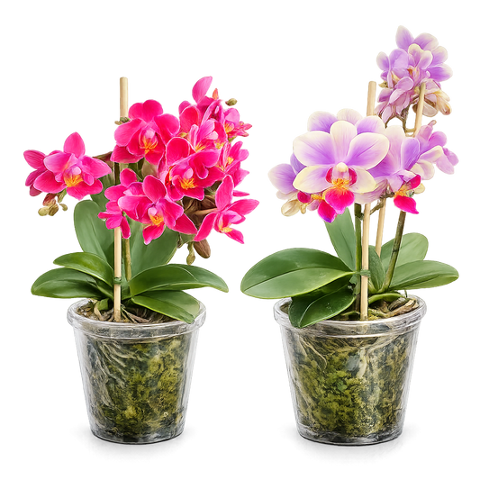 Combo Pack of 2 Colors Phalaenopsis plants with flower